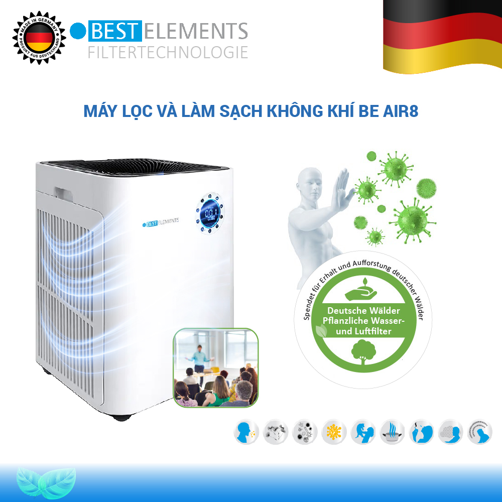 Máy lọc và làm sạch không khí Be Air8 cho văn phòng, hội họp