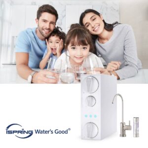 Máy lọc nước RO không bình chứa iSpring RO500AK-BN-UVF8 – 500 GPD, UV diệt khuẩn, khoáng kiềm cân bằng pH